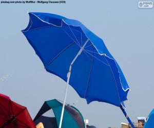пазл Пляжный зонтик синий